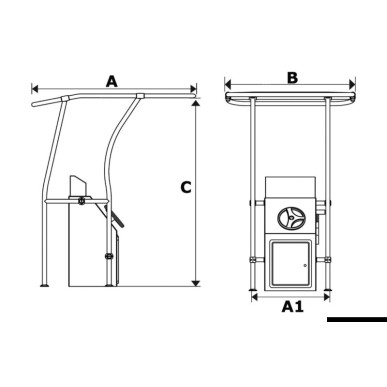 T-Top rétractable aluminium bleu 1700x1400 mm | EAN 9337568008607 Ref 48.192.03