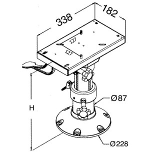 
Support de siège avec chariot pivotant 457 mm 
