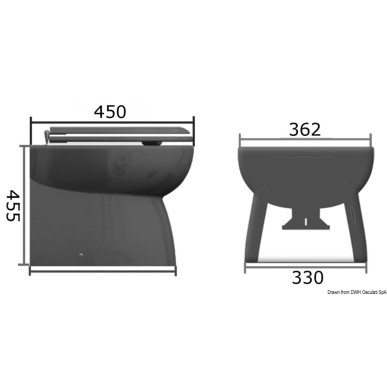 WC électrique caréné cuvette porcelaine haut 12 V | EAN 8033137051531 Ref 50.213.03