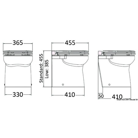 
WC SILENT Elegant droit 12 V 
