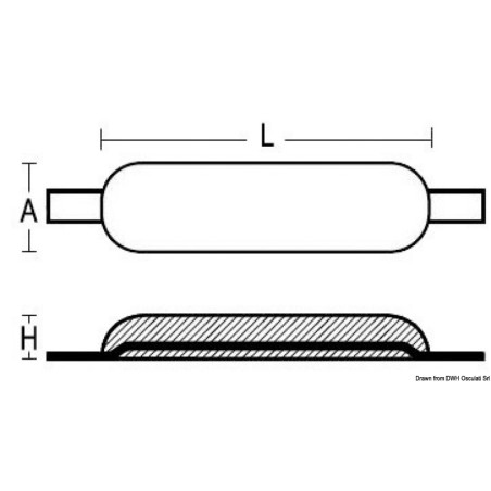 
Anode magnésium  souder 320 x 147 mm 2,5 kg 
