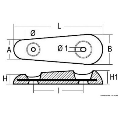 Anode type Vetus, version contourée| EAN 8033137140723 Ref 43.902.26