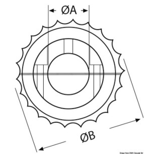 
Coupe-orin inox axe Ø 40 mm externe Ø 100 mm 
