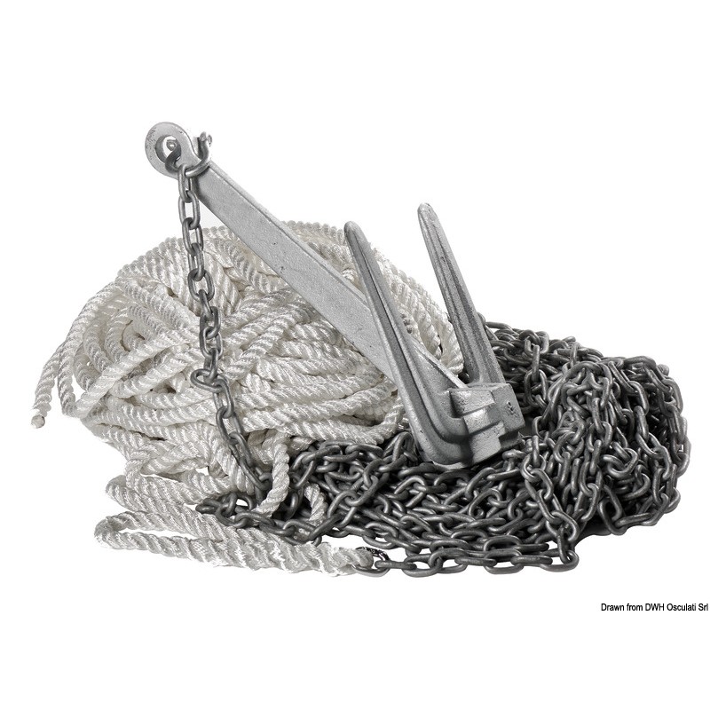 
Kit de mouillage ancre Hall 8,8 kg 
