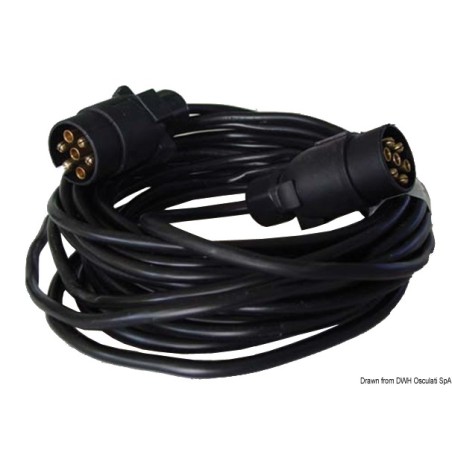 Câble de rallonge remorque 2 fiches/7 pôles 7 m | EAN 8033137068447 Ref 02.024.06