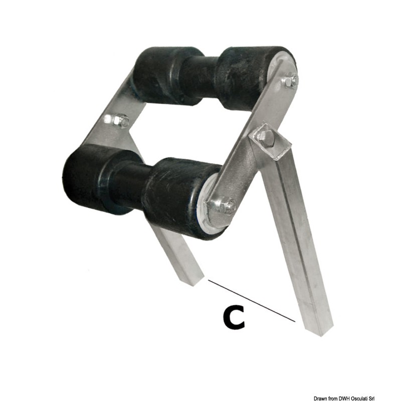 
Roue basculant central section tube 30 x 30 mm 
