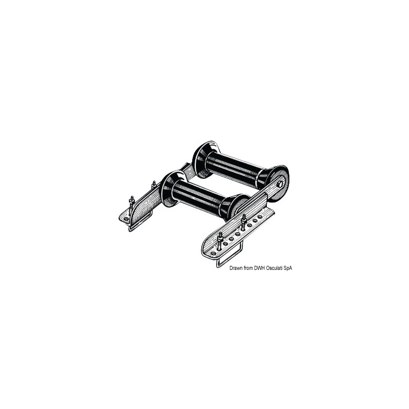 
Rouleau double pivotant arrière 60 mm 
