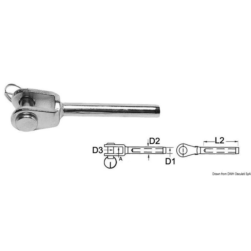 
Terminal  fourche AISI 316 Ø 4 mm 
