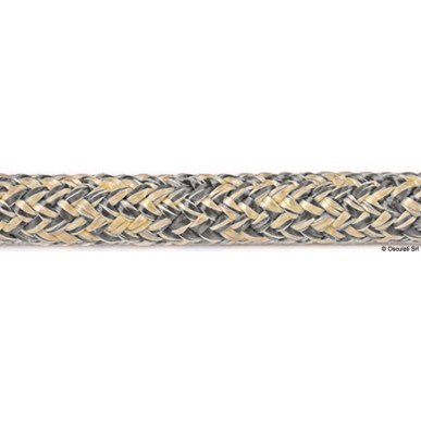 Double tresse Kevlar+ polyester jaune-rouge 12 mm  Ref 06.411.12RO