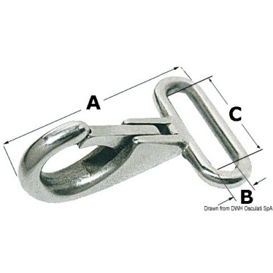 Mousqueton AISI 316 sangle 48x25 mm | EAN 8033137081439 Ref 09.250.00