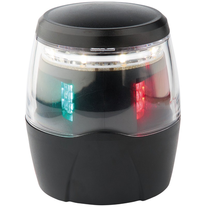
Tête de mât 360° + tricolore boîtier noir 
